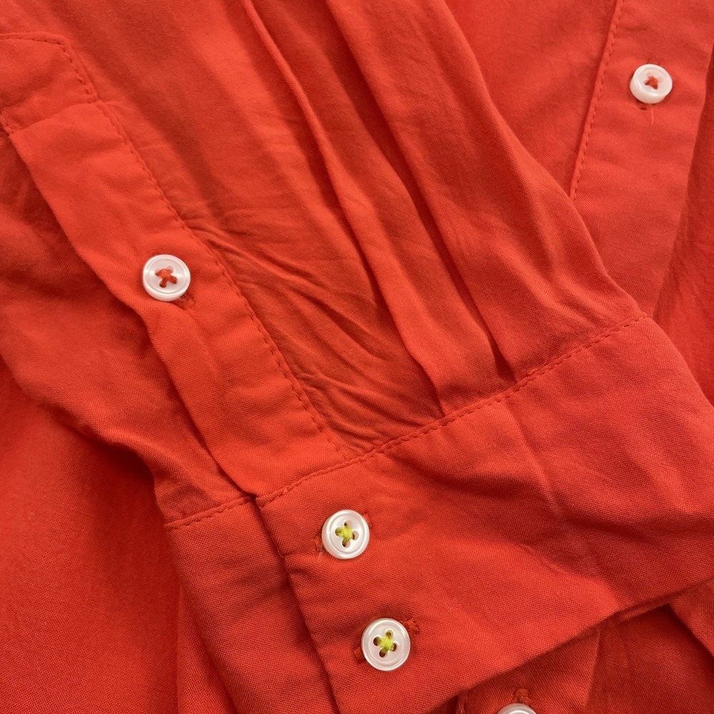 Maeve Anthropologie Women Shirt Small Flutter Sleeve Down In Sicilian Orange - Picture 3 of 13